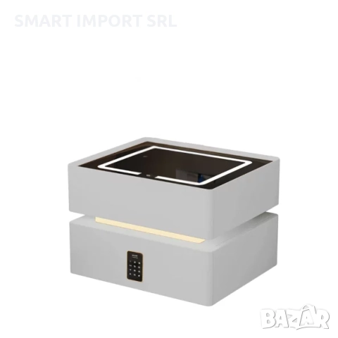 Интелигентно нощно шкафче LED с безжично зареждане Smart Heater, кодирано заключване, бял, снимка 2 - Шкафове - 51997234
