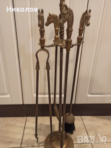 Прибори за камина, месинг, снимка 6 - Антикварни и старинни предмети - 52573244