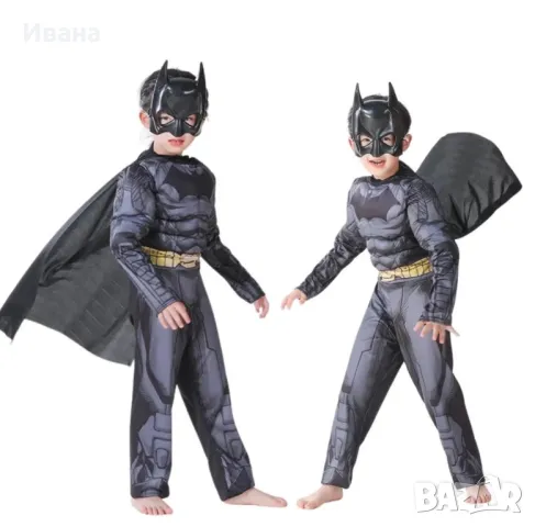 Детски костюм на Батман с мускули и маска + наметало/Batman costume, снимка 2 - Други - 47951817