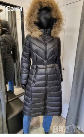 Дълго зимно яке с естествен пух, снимка 2 - Палта, манта - 38497955
