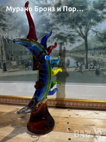 Мурано арт скулптура "Слънце и Луна" – 41 см, 2.9 кг, снимка 2 - Декорация за дома - 53648930