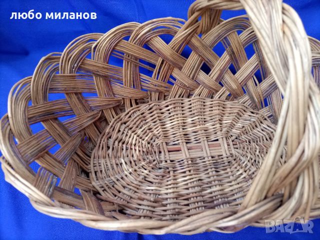 Плетена кошница, елипса, от едно време, снимка 6 - Антикварни и старинни предмети - 45463660