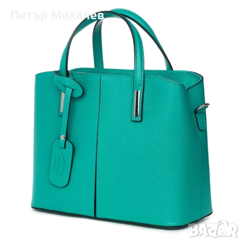 Естествена кожа Тюркоаз, снимка 4 - Чанти - 51706352