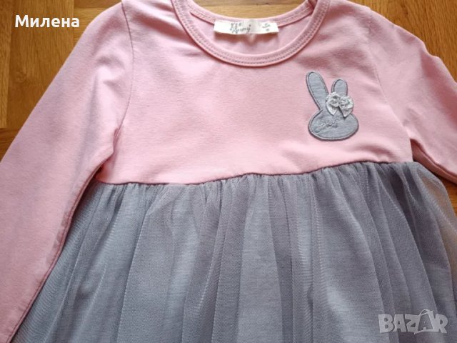 Рокля с дълъг ръкав и тюл, снимка 4 - Бебешки рокли - 50245347