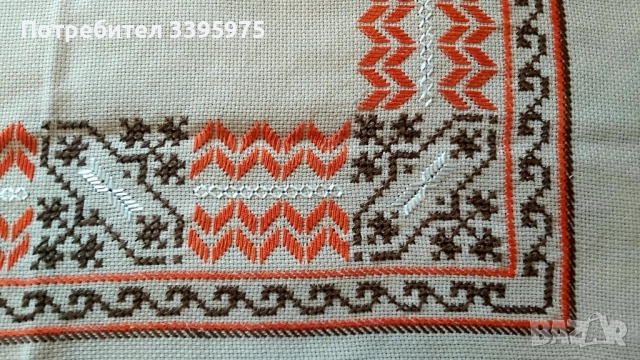 Винтидж ръчно бродирана покривка за маса (България, 60-те г), снимка 2 - Декорация за дома - 51741217