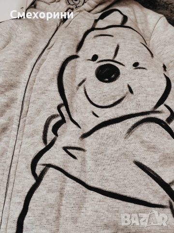 Нов памучен бебешки космонавт ескимос Джордж, с Мечо Пух за момченце 0-3 месеца и ръст 56см - 62см, снимка 4 - Бебешки ескимоси - 52821108