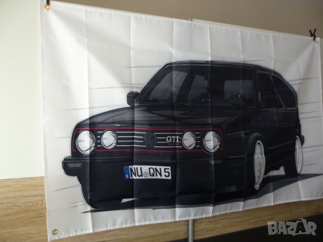 Volkswagen Golf GTI знаме флаг Фолксваген Голф голфче класика, снимка 2 - Декорация за дома - 36533810