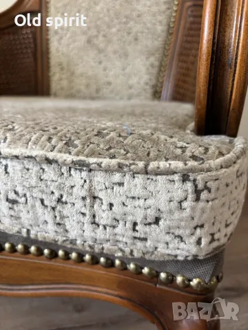 Антикварно кресло с ратан и извити подлакътници, снимка 8 - Антикварни и старинни предмети - 49784474