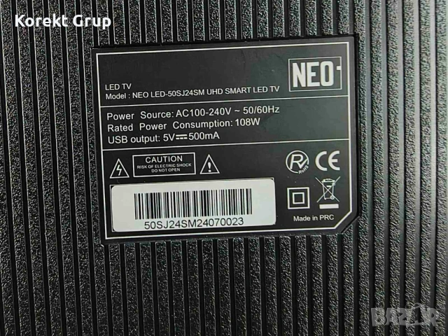 ТЕЛЕВИЗОР NEO LED-50SJ24SM UHD SMART TV, снимка 4 - Телевизори - 53983040