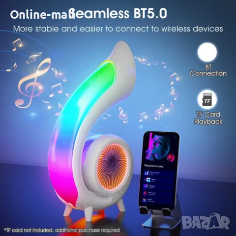 3в1 Led Лампа с Bluetooth Високоговорител, RGB с Блутут и Часовник, снимка 5 - Други стоки за дома - 48040742