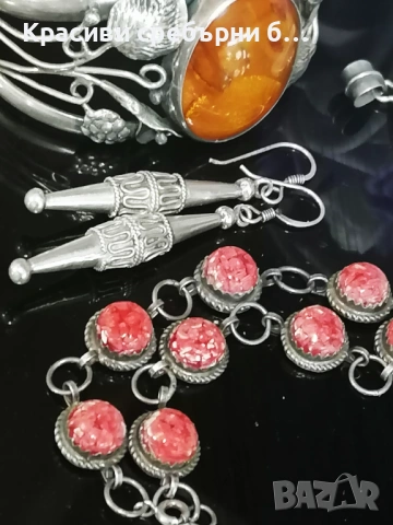 Авторски сребърни бижута с естествени камъни, снимка 2 - Бижутерийни комплекти - 53724335