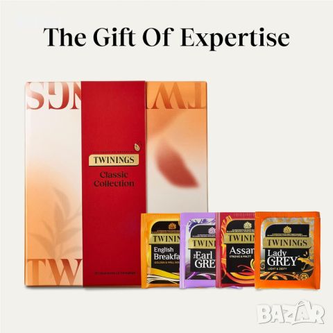 Twinings Classic Collection Подаръчна кутия 20 пакетчета черен чай на растителна основа, 4 вкуса, снимка 3 - Домашни напитки - 46772506