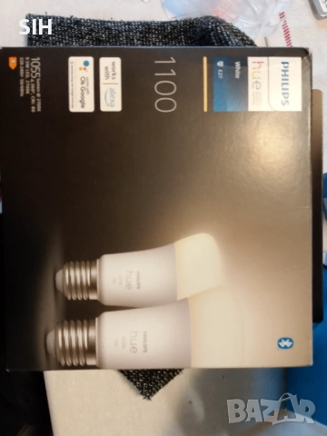 Комплект от 2 LED крушки Philips Hue White Ambiance, E27, 75W, 1100 лумена, Bluetooth,wifi
