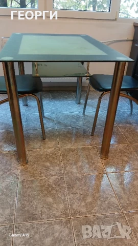 Трапезарна Стъклена маса размери дъл.1.10/ шир.75 / височина 75см КАТО НОВА 110лв, снимка 7 - Маси - 51316754