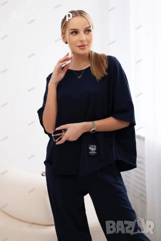 Дамски памучен комплект блуза + панталон, 3цвята , снимка 13 - Комплекти - 45669920