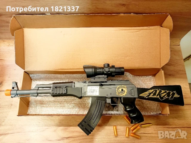 Пушка играчка с гилзи и гумени патрони 63 см, снимка 3 - Други - 51387812