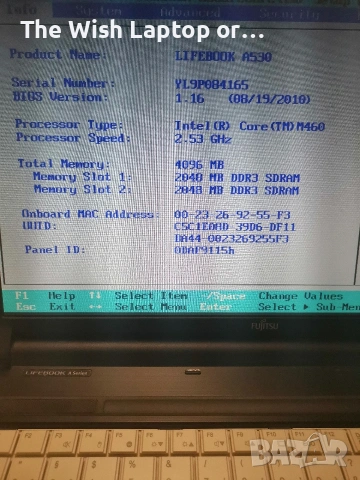 Fujitsu Lifebook A530, снимка 5 - Части за лаптопи - 53204618