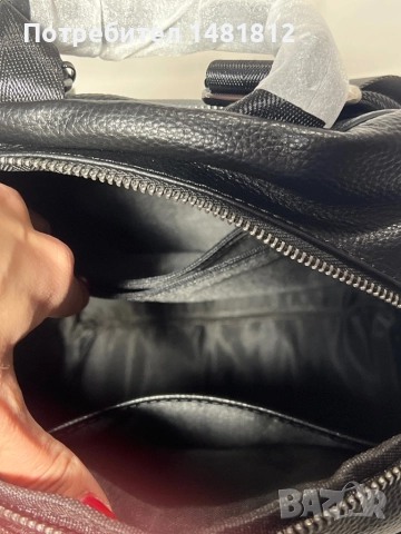 Унисекс естествена кожа черна раница , снимка 7 - Раници - 52975870