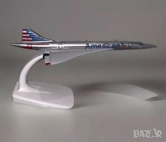 Конкорд самолет модел макет метален American полет небе класа Concorde, снимка 5 - Колекции - 49507385