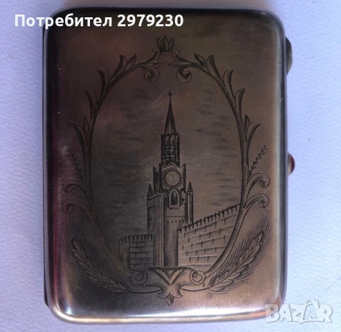Стара руска табакера золотник сребро , снимка 2 - Антикварни и старинни предмети - 53586976