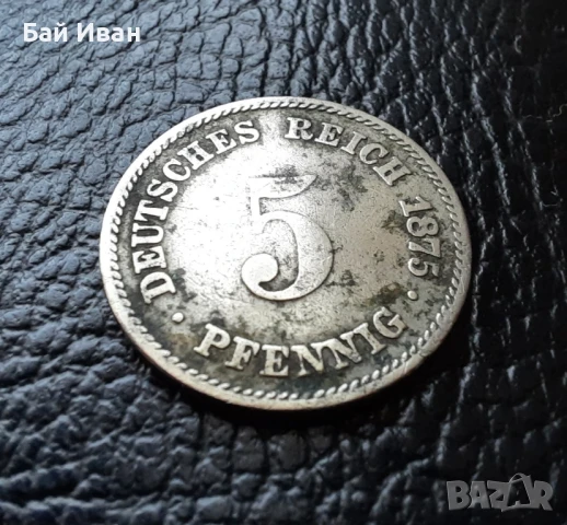 Стара монета 5 пфенига 1875 г. буква А - Германия - топ монета на топ цена , 150 годишна !, снимка 12 - Нумизматика и бонистика - 51140831