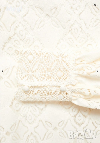 Елегантна дантелена блуза Mango, снимка 4 - Блузи с дълъг ръкав и пуловери - 53621291