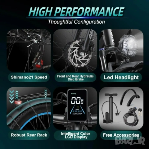 Електрически велосипед/колело KETELES K800 2000W 23AH, снимка 5 - Велосипеди - 53194386