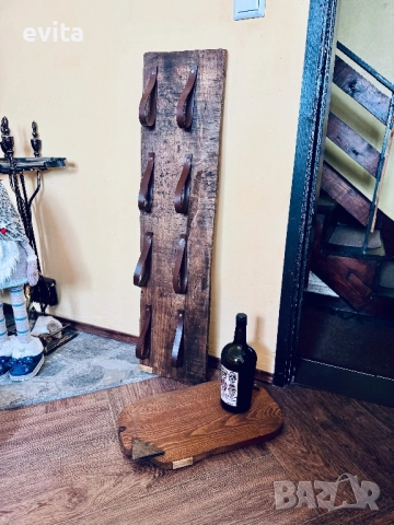 Елегантна стойка за 2–10 бутилки вино – кожа или премиум въже, снимка 3 - Други - 52406559