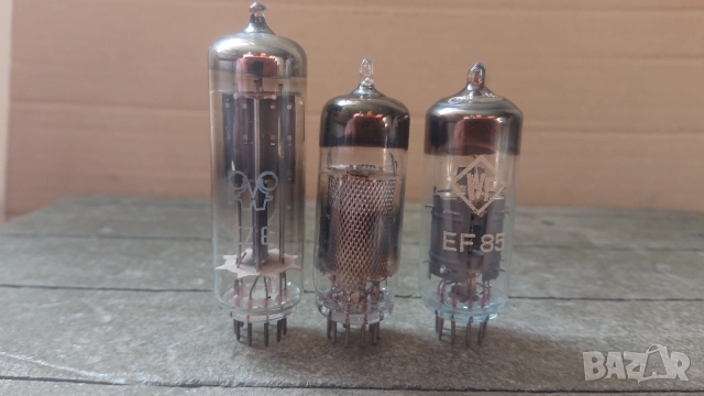 Радиолампи RFT EZ81, TUNGSRAM EBF89, WF EF85. 