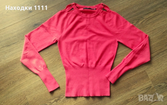 Оригинален пуловер KAREN MILLEN вискоза коралов цвят, р-р XS-S, перфектен