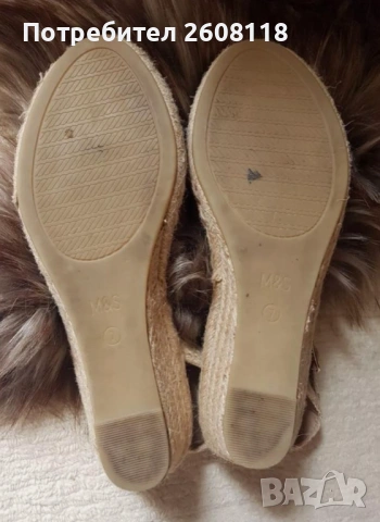 Marks & Spencer златисти сандали на платформа №40, снимка 7 - Сандали - 53491698