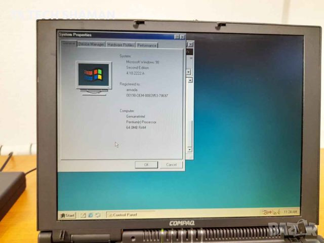 ⭐Продавам рядък ретро лаптоп COMPAQ ARMADA 4210T с Windows 98⭐, снимка 4 - Лаптопи за дома - 46539867
