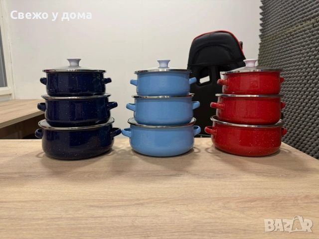 Комплект от 3 тенджери - 16см, 18см, 20см, снимка 2 - Съдове за готвене - 54170913