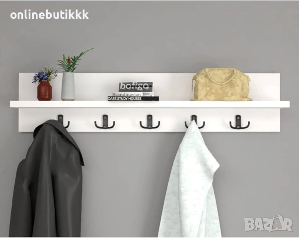 Модерна стенна закачалка с рафт – стил и практичност в едно!, снимка 4 - Декорация за дома - 53269971