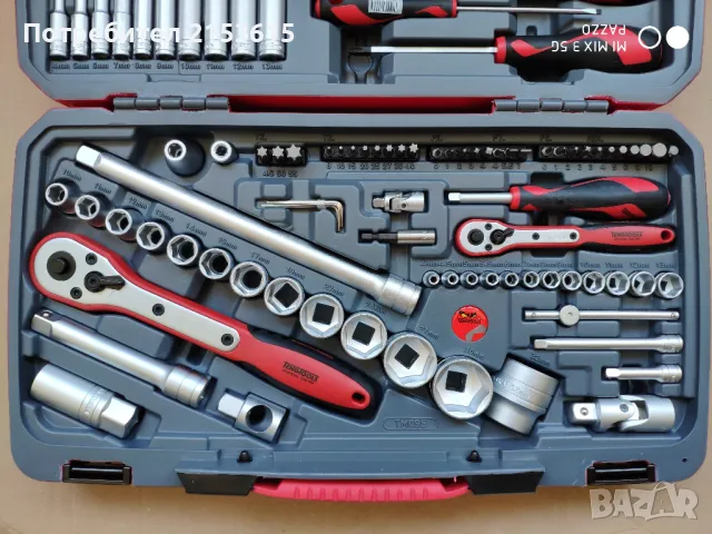 Teng tools тенг 1/4 и 1/2 гидория 95 части КАЧЕСТВЕНИ вложки ключове отвертки комплект, снимка 3 - Куфари с инструменти - 48556583