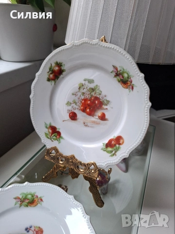 Антикварен Комплект Десертни Чинии „P.K. Silesia“ – Късче История от Силезия, снимка 5 - Сервизи - 53913619