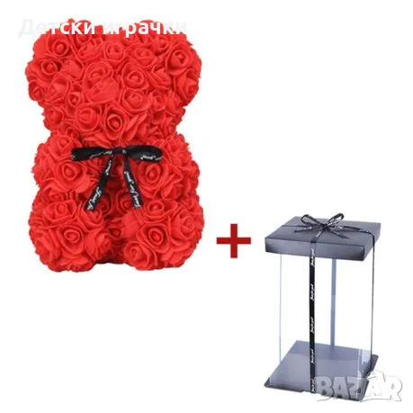 Мече от рози в подаръчна кутия 25см 40см, BG Rose Bear, снимка 2 - Подаръци за жени - 50344916