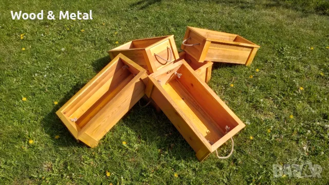 дървени кашпи, снимка 6 - Саксии и кашпи - 50281054