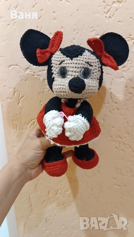Ръчно плетено Мини Маус, снимка 6 - Плюшени играчки - 51635446