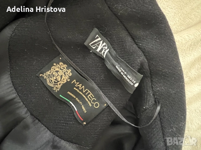 Палто Zara вълна черно, размер С, снимка 5 - Палта, манта - 52878584