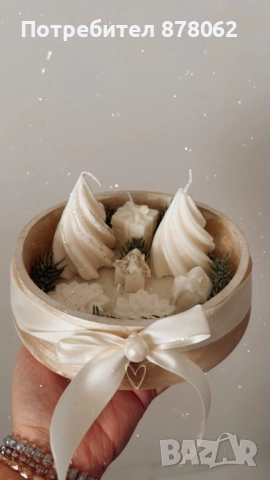 Коледна магия-свещ, снимка 3 - Декорация за дома - 52542069