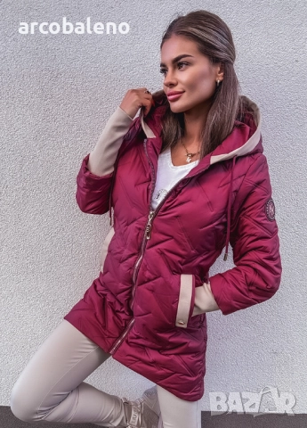 Дамско ватирано яке с качулка, снимка 9 - Якета - 51999734