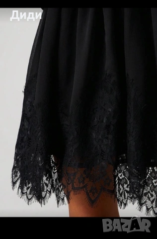 Черна рокля с дантела, снимка 2 - Рокли - 53157250
