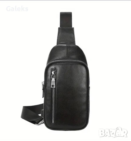 Елегантна, Луксозна и Лятна мъжка дисплей чанта за през рамо /Черна естест. кожа!, снимка 2 - Чанти - 50845516