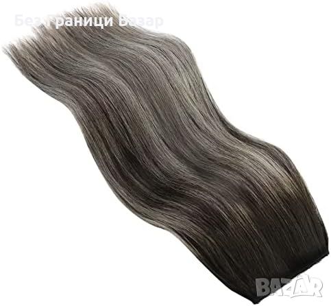 Нова естествена омбре човешка коса удължения треса прическа жени , снимка 9 - Аксесоари за коса - 46441059