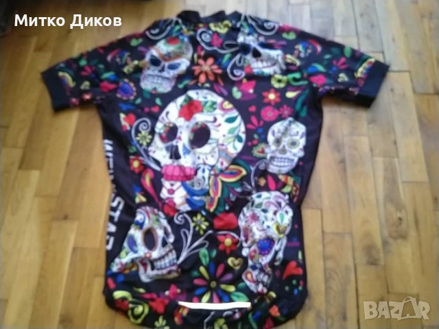 Weimostar колездачна тениска маркова размер Л черепи силикон грип цял цип св.отразител, снимка 6 - Велосипеди - 51061607