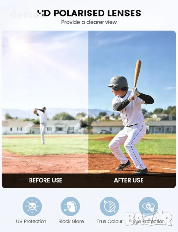 Детски поляризирани спортни слънчеви очила Lamicall за момчета и момичета, UV400 защита, 22 грама, снимка 3 - Други - 53531395