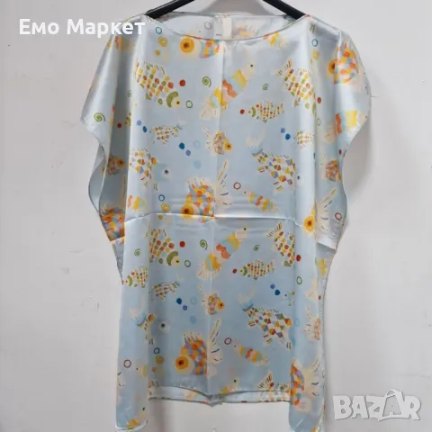 Луксозна плажна туника от 100% коприна – стил и комфорт за летните дни, снимка 7 - Туники - 49923619