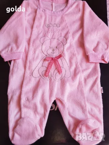 Плюшени,финни  розови бебешки гащеризони 2бр. , снимка 3 - Бебешки гащеризони - 49769884