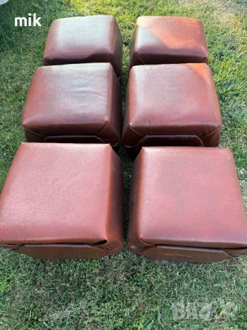 Кожени табуретки, снимка 2 - Дивани и мека мебел - 50702295